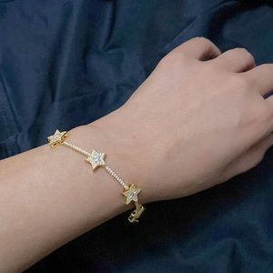 Gold tone STAR ⭐️ and CZ bracelet